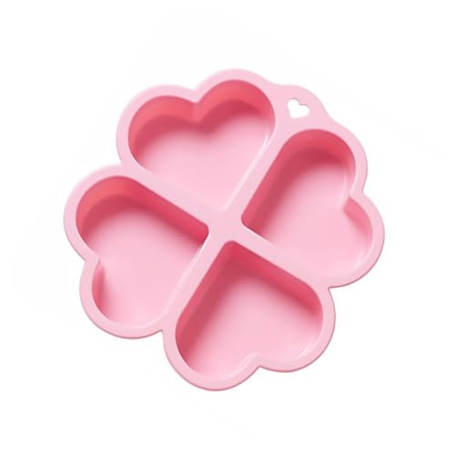 KICHOUSE 1 Pieza Amor molde de silicona en forma de corazón el paraca silicio conformado sartén en forma de corazón moldes para hornear magdalenas rosa