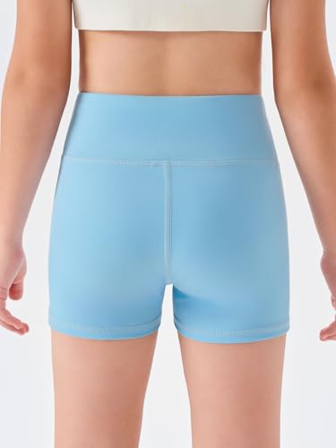Image of Haloumoning Girls Athletic Shorts Kids High Waisted Yoga Dance Biker Shorts Comfy Gymnastics Shorts 5-14Y