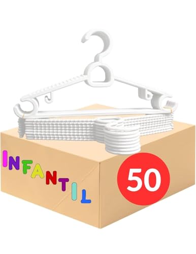 Cabide Infantil Antideslizante Multiuso Kit 50 Cabides Infantis Branco Cabide Infantil Antideslizante Multiuso Kit 50 Cabides Infantis Branco