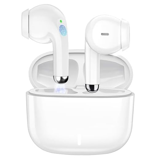 Wireless Earbuds for iPhone 17 16 15 Pro 14 Plus 13 XR/iPad 10th Bluetooth 5.3 Headphones for Samsung Note 20 Ultra S21 S25 S24 S23 HiFi Stereo Sound Earphones with Mic Noise Cancelling Headset White