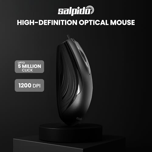 Image of M35 Wired USB Mouse - Optical-Mechanical Technology, Ergonomic Design, 1200 DPI, 3 Buttons, Plug-and-Play, 1-Year Warranty (Black)