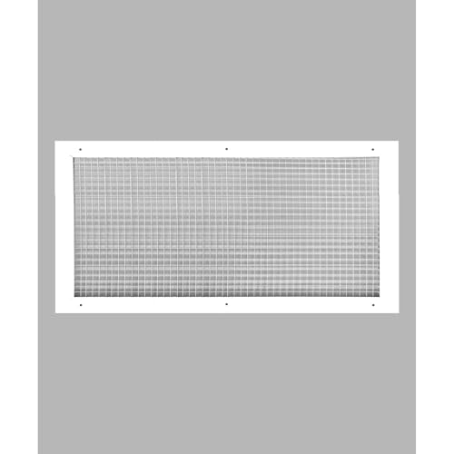Image of 14 inch x 22 inch or 22 inch x 14 inch Cube Core Eggcrate Return Air Grille - Aluminum Rust Proof - HVAC Vent Duct Cover - White [Outer Dimensions: 15.75 x 23.75]