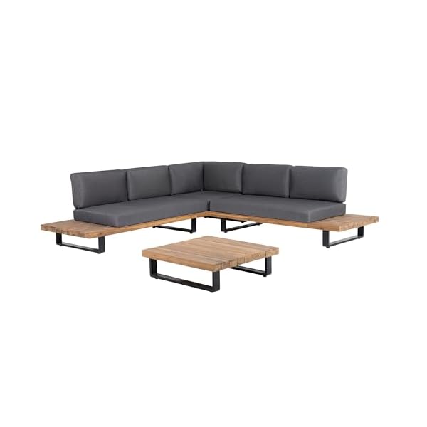 Lounge-Set Akazienholz 5-Sitzer Hellbraun