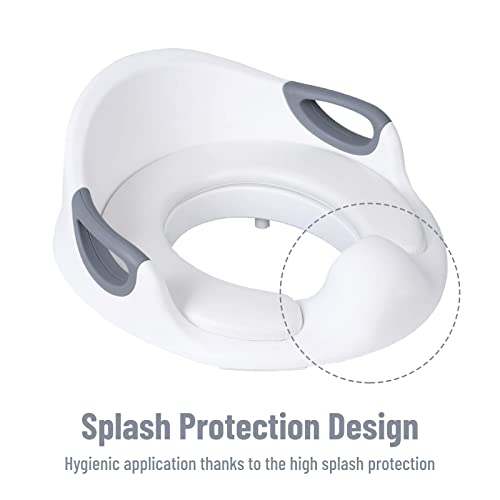 Kinder Toilettensitz, Premium Kinder WC Sitz Töpfchen Training Sitze Kloaufsatz für Kinder, Baby Potty Training Sicher Bequem Toilettentrainer mit Spritzschutz (Weiß) - Image 7