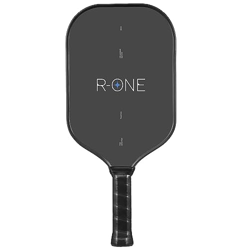 Raquette de pickleball allongée R-One en carbone T700 brut avec long manche pour spin