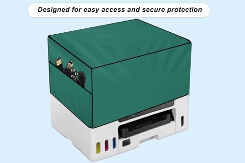 Image of The Furnishing Tree Polyester Waterproof & Dustproof Printer Cover - Compatible with Auto Duplex Laser Brother DCP-L2541DW Printers, Green , Dimensions in DxWxH - ( 40x42x32 CM)