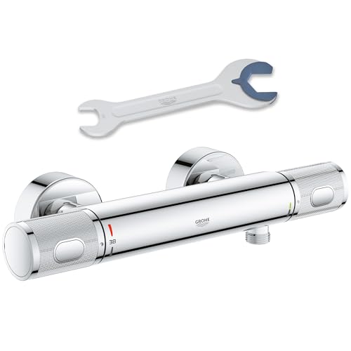 GROHE Precision Feel, Duscharmatur, wassersparend (Thermostat hält Temperatur konstant, Mischbatterie mit kühler...