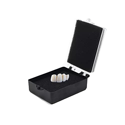 100 Pcs Dental Crown Boxes with Foam Denture Crown Veneer Storage Case for Dental Lab Clinic (Black 2 inch)