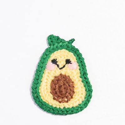 Parches de Bordado 30 Parches de Ganchillo Hechos a Mano 3 a 4 cm con Forma Fruta, pequeños Bordados for Planchar en la Ropa(Lemon 4.2 * 3.5cm)