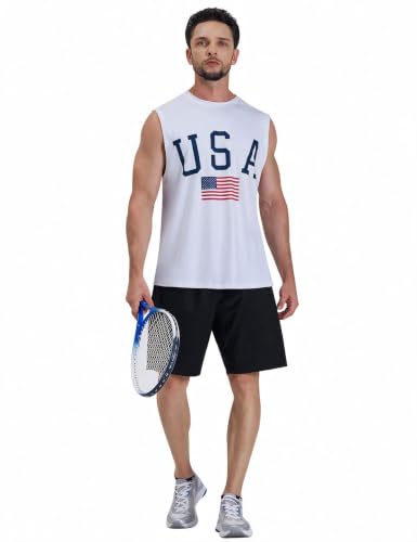 Image of EZRUN Men's Workout Sleeveless Shirts Quick Dry Muscle Swim Shirt Gym Fitness Running Beach Tank Tops