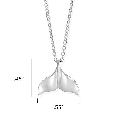 Boma Jewelry Sterling Silver Whale Tail Animal Pendant Necklace, 18 Inches4