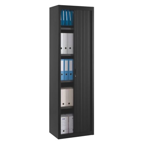 Générique Armoire Haute à Rideaux démontables Largeurs spécifiques 200 x 60 cm Unicolore (Noir)