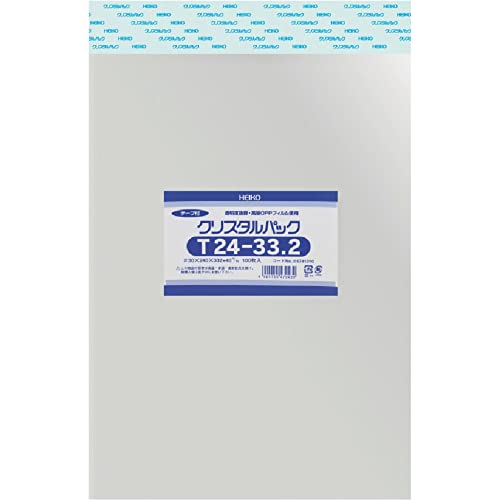 OPPクリスタルパック クリアヘッダー付 ２ 100枚】HEIKO クリスタルパック ヘッダー付き OPP袋 透明 幅3×高