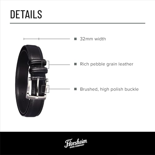 Florsheim 32mm Pebble Grain Leather Belt3