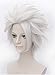 morvally Sea Witch Costume Wig for Women Girls Short Silver Grey Cosplay Wig Anime Layered Synthetic Hair Halloween Wigs for Adults