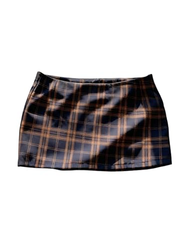 MakeMeChic Women's Plaid Micro Skirt Low Waist Pencil...