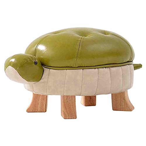 Taburete tapizado para el hogar, puf de piel sintética, reposapiés de madera para sala de estar, dormitorio, sofá