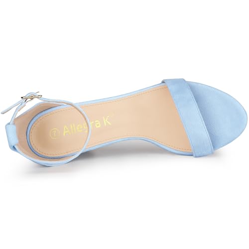 Allegra K Women's Buckle Ankle Strap High Chunky Heels Sandals4