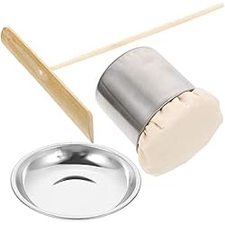 Cooking Rak Sartenes DIXII Crepe Spreader Set Wooden Pancake Spreader Tool Crepe Maker Kit Pizza Making Brush with T- Shaped Batter Spreader Oil Sponge Tray for Cooking Grill