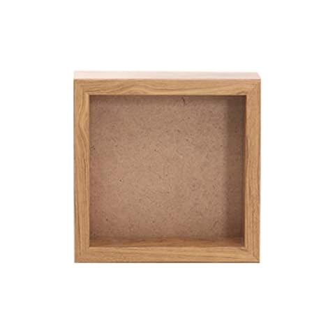 RayLineDo® Wood-Like Plastic 3D Deep Picture Photo Frame Display Memory Box for Specimen Medals Preserved Fresh Flower Quilling Paper Work (Square 6inch) Cover