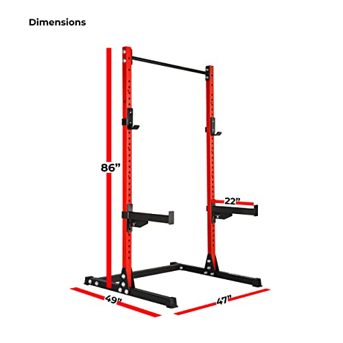 Image of BullrocK Raptor Squat Stand 486 Multipurpose Rack with Pull-Up Bar for Home & Commercial Gym Bench Press & Squatting Powerlifting Steel Squats Rack (Spotter Arms + Signature Black)