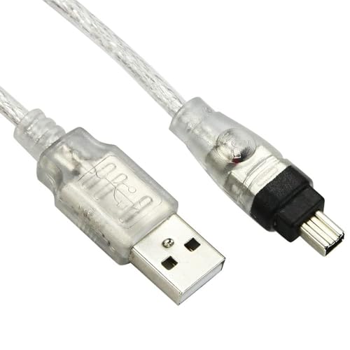 Image of cablecc USB Male to Firewire Ieee 1394 4 Pin Male Ilink Adapter Cord Cable For Sony Dcr-Trv75E Dv, Black