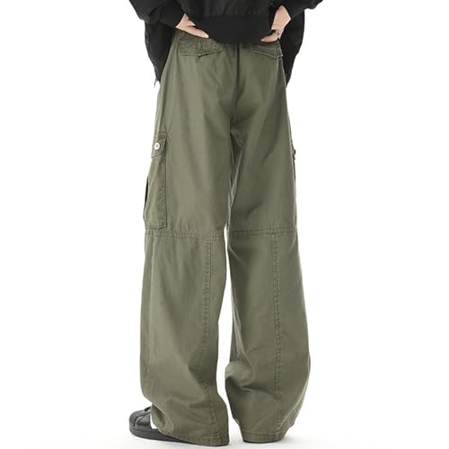 XYXIONGMAO Men's Black Streetwear Joggers Hip Hop Casual Sweatpants Multi-Pocket Cargo Pants Loose Techwear Pleated Overalls4