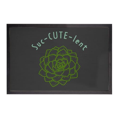 Paillasson noir succulent idée cadeau pendaison crémaillère 60x40 - 2