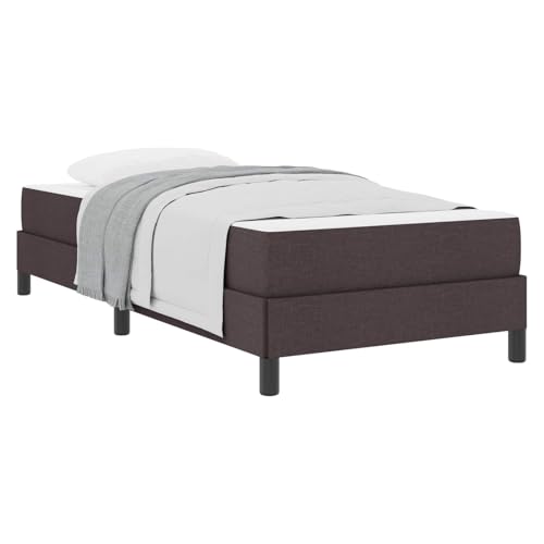vidaXL Boxspringbett mit Matratze Dunkelbraun 90 x 200 cm Stoff, Moderner...