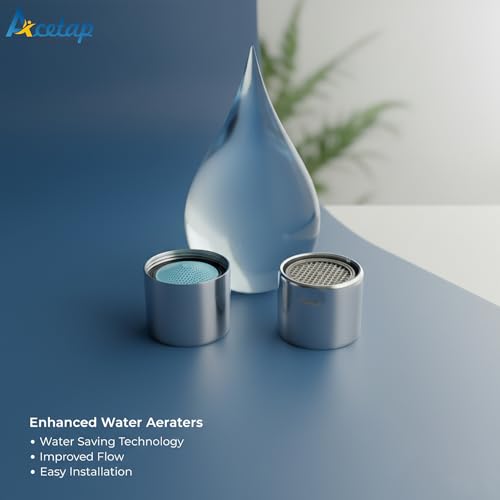 Image of Acetap Energy Saving Female Brass Shell Tap With Aerator, Kitchen Water Saving Tap Filter Nozzle, Tap Aerator Foam Flow With 22mm Female Brass Cups, 22 mm, Pack of 2 Pieces