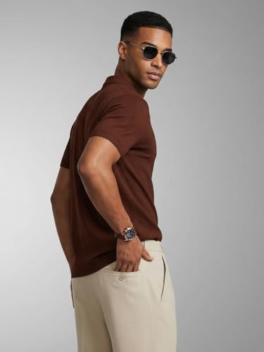Image of Veirdo Men's Stylish Polo T-Shirt with Chest Pocket Print, Regular Fit Half Sleeve Casual Wear, Solid Summer Fashion for Office, Travel & Outings (S-2XL)