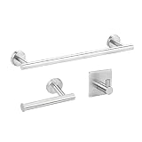 Bathroom Hardware Set, 3 Piece Brush Nickel Bathroom Towel Rack Set Wall-Mount Towel Bar Set Include