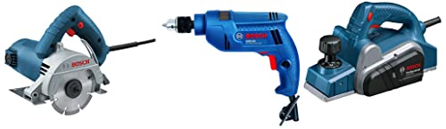 Bosch GSB 501 500-Watt Professional Impact Drill Machine (Blue),Corded Electric & GDC 120 Professional Marble Cutter & GHO 6500 Professional Planer