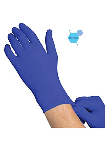 UK SELLER Blue Powder Free Nitrile Disposable Gloves M Size Non Latex Rubber Glove Cleaning and High Protection Loose Pack 50 pcs - (25 pairs) - M Size