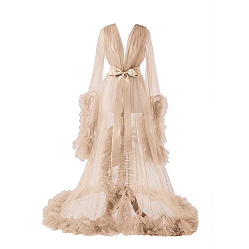 Illusion Tulle Bridal Robe Old Hollywood Lingerie...
