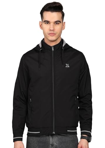 Image of Qube By Fort Collins Men's Polyester Standard Length Regular Fit Reversible Winter Jacket with Ribbed Cuffs & Hood - Warm, Stylish & Versatile