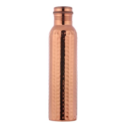 ANCIENTIMPEX Pure Copper Hammered Water Bottle 1000ml | Leak-Proof Seamless Copper Bottle for Ayurvedic Health Benefits, Detox & Daily Hydration | Eco-Friendly BPA-Free Drinking Bottle