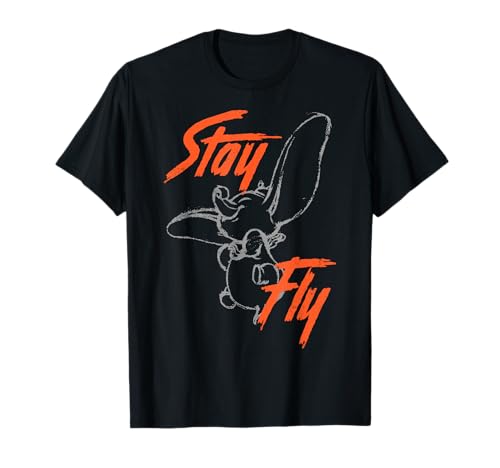 T-shirt Disney Dumbo Stay Fly pour adulte en coton confortable