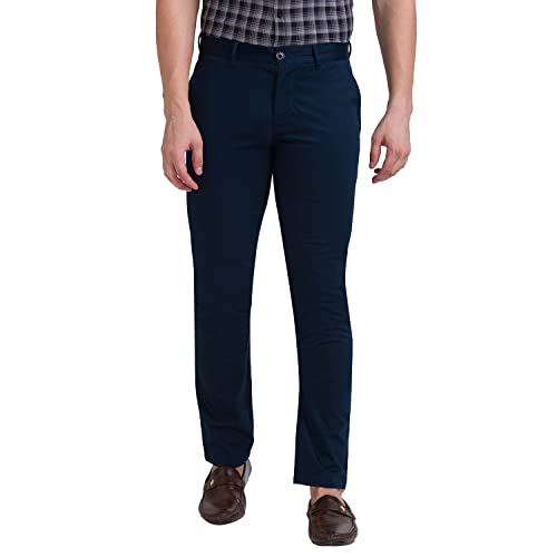Image of Parx Cotton Dark Green Casual Trouser for Men