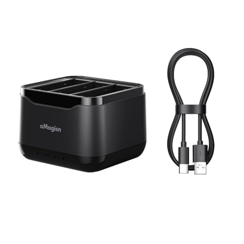 Caricatore versatile: progettata come combinazione di caricabatterie e contenitore per batteria Ace Pro Ace e schede di memoria, questa scatola di ricarica può caricare contemporaneamente 3 e servire anche come scatola per 3 carte e 3