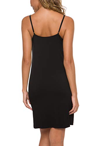 Malist Women Full Slip Crewneck Adjustable Spaghetti Strap Cami Under Dress Black Large #TOP2