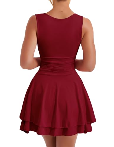 Image of Kaximil Women's Square Neck Ruffle Hem Party Mini Dress