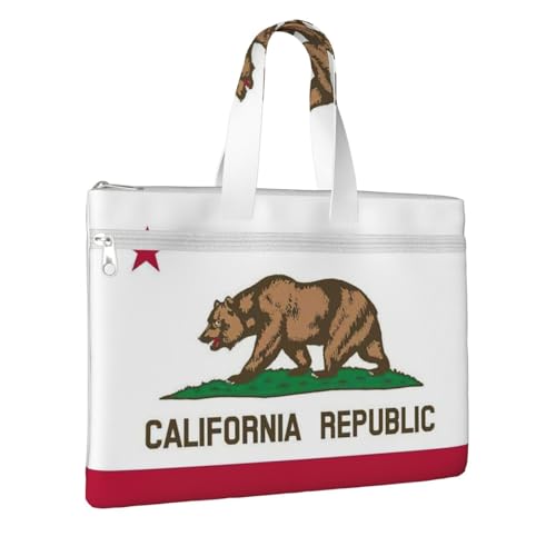 California State Flag Canvas Document Bag Briefcase For Professionals And Executives2