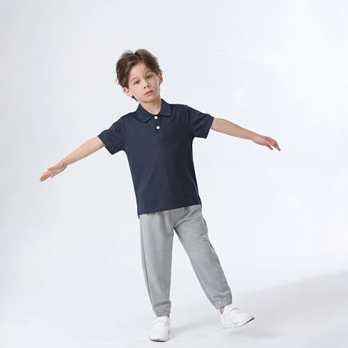 Image of Boy Polo Shirt Pique School Uniform Shirt for Kid Golf Top Youth Boy 5-14Y