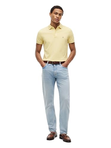 Image of Tommy Hilfiger Men's Short Sleeve Polo Shirts in Slim Fit with Stretch and Organic Pique Cotton