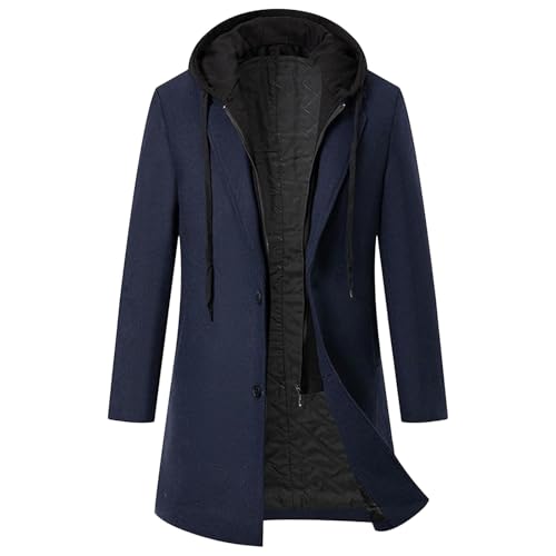 Manteau d'hiver matelassé homme en coton décontracté avec fausse capuche