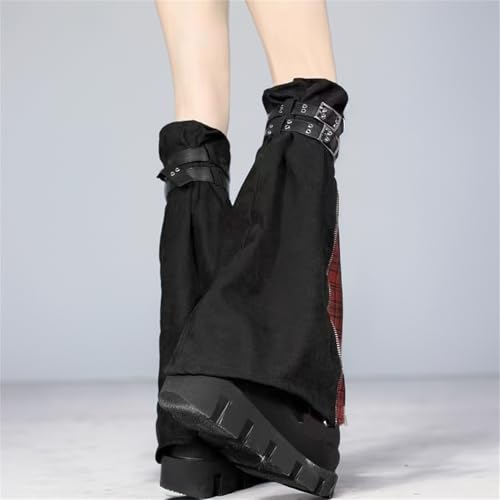 Goth Flared Leg Warmers Y2k Long Buckle Strap Punk Japanese Gothic Rave Steampunk Cutecore 80s Hippie4