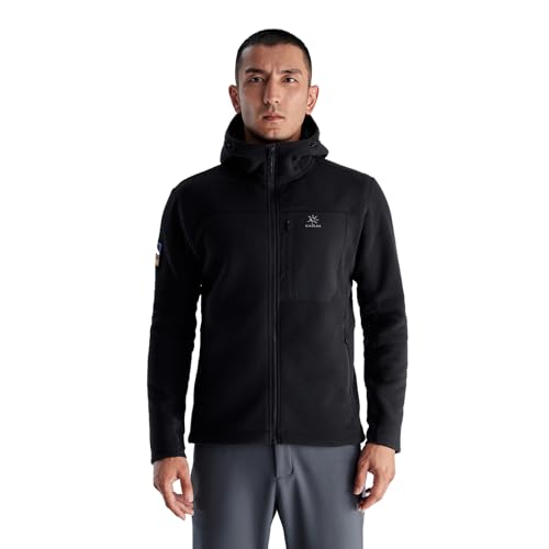 Image of KAILAS Men's Fleece Hooded Full Zip Jacket Lightweight Winter Jacket Polar Warm Coat Pockets Outdoor Jacket