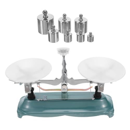 Lurrose Báscula Mecánica de Doble Platillo 500g/05g con Pesas y Pinzas Balanza de Equilibrio para Laboratorio y Aula Herramienta Científica Precisa para Experimentos y Enseñanza