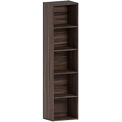 Estanteria Color Nogal Vida Designs Estantería Oxford de 5 Niveles, estantería de Madera de Nogal para Oficina, Sala de Estar